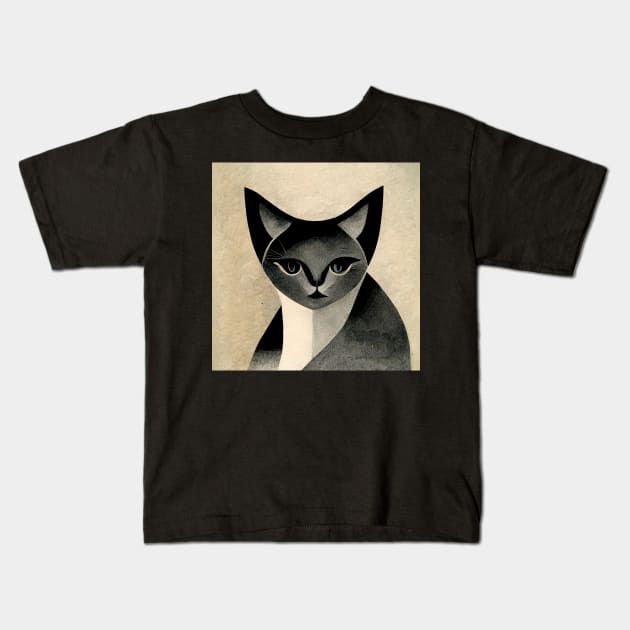 Jazz Age Cat Kids T-Shirt by Pacific Cauldron